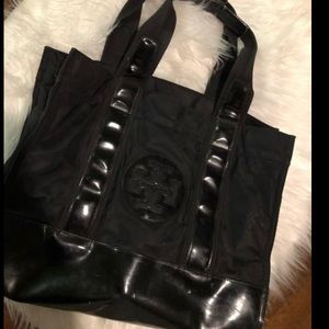 Black Authentic Tory Burch large Ella Tote